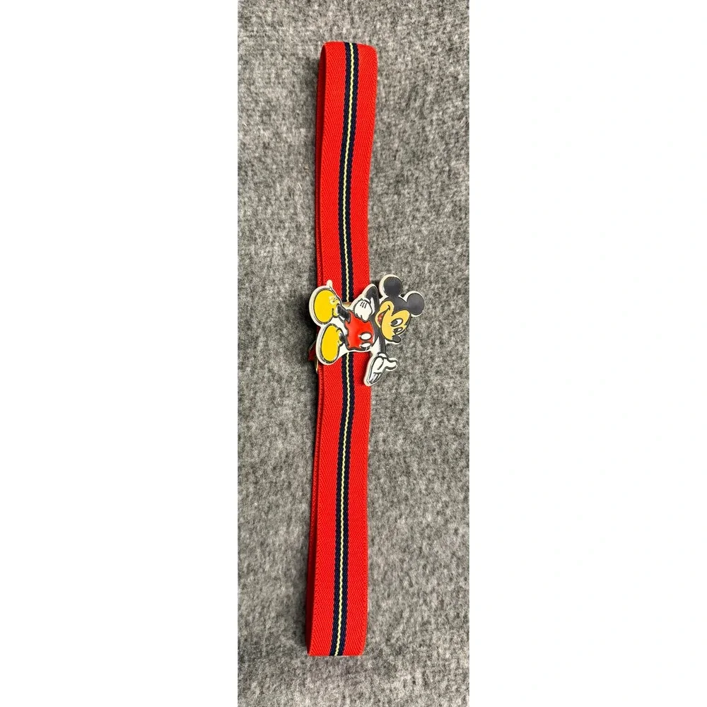 Vintage LEE Disney Mickey Mouse Donald Duck Elastic Cinch Belts Set of 2